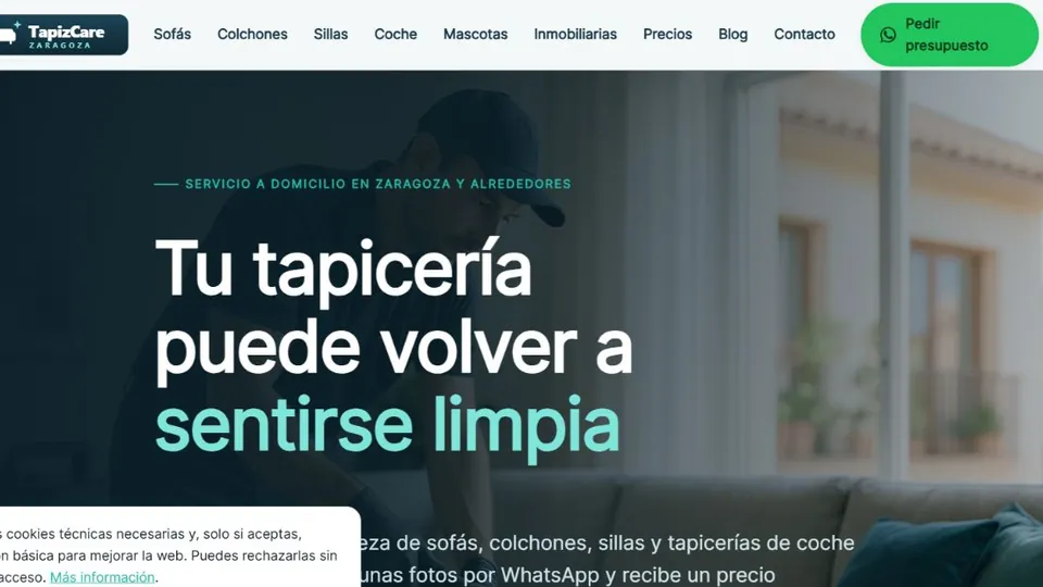 Página de inicio de TapizCare Zaragoza